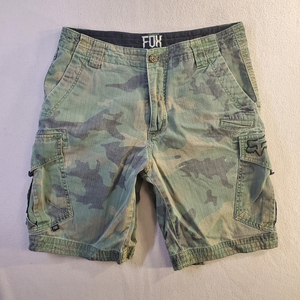 Fox Racing Men's Slambozo Camo Cargo Shorts Size 32 Utility Skater Moto 9.5" In
